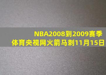 NBA2008到2009赛季体育央视网火箭马刺11月15日