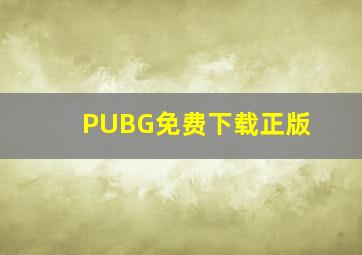 PUBG免费下载正版