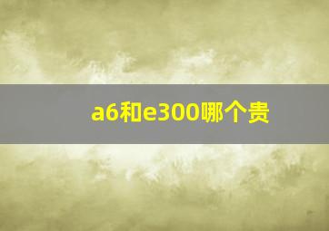 a6和e300哪个贵