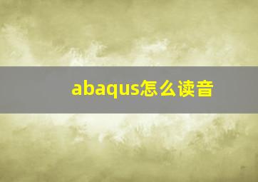 abaqus怎么读音