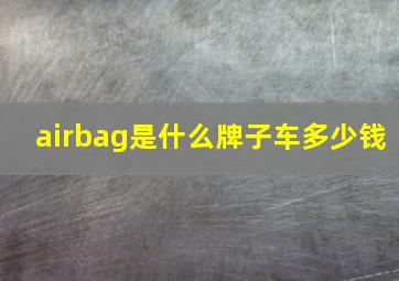 airbag是什么牌子车多少钱