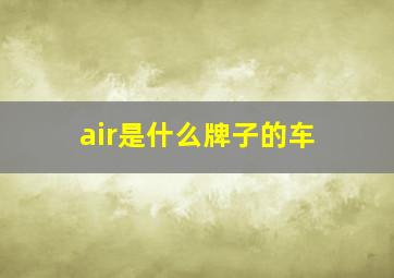 air是什么牌子的车