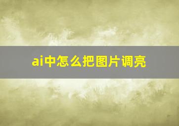 ai中怎么把图片调亮