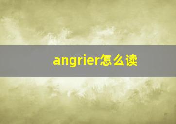 angrier怎么读