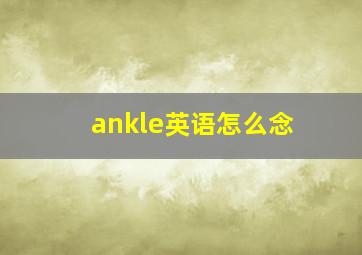 ankle英语怎么念