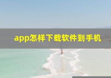 app怎样下载软件到手机