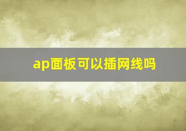 ap面板可以插网线吗