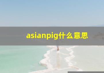 asianpig什么意思