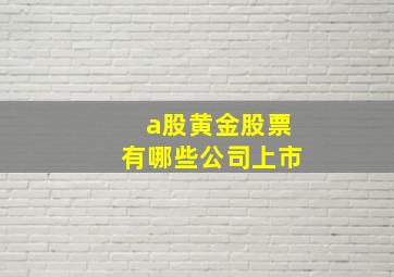 a股黄金股票有哪些公司上市