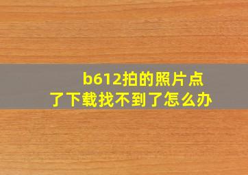 b612拍的照片点了下载找不到了怎么办