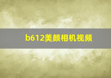 b612美颜相机视频