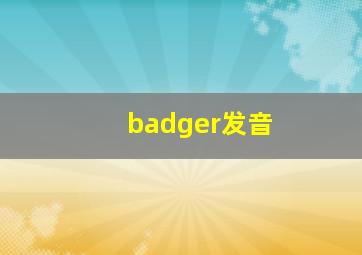 badger发音