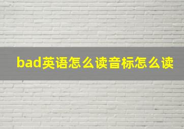 bad英语怎么读音标怎么读