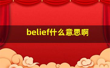 belief什么意思啊