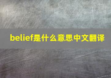 belief是什么意思中文翻译