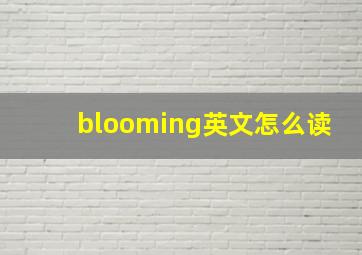 blooming英文怎么读