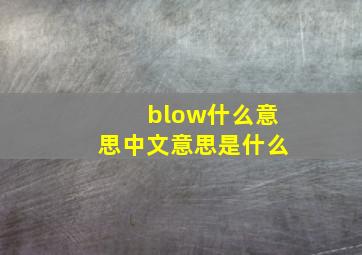 blow什么意思中文意思是什么