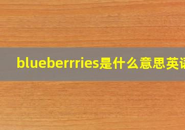 blueberrries是什么意思英语