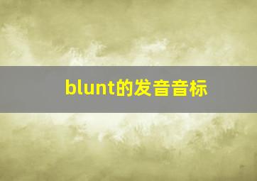 blunt的发音音标