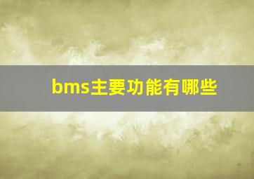 bms主要功能有哪些