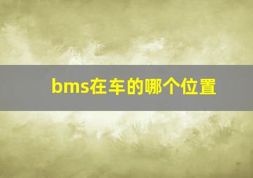 bms在车的哪个位置