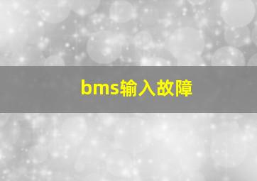 bms输入故障