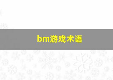 bm游戏术语