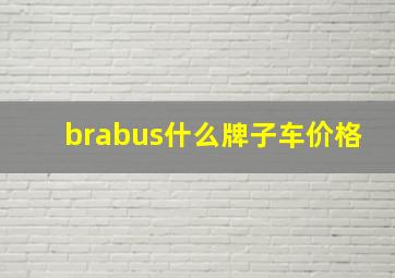 brabus什么牌子车价格