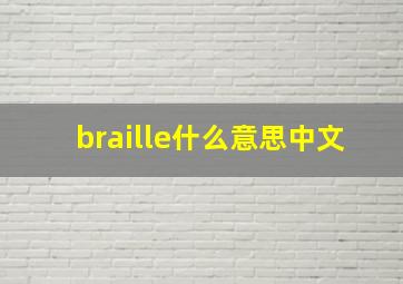 braille什么意思中文