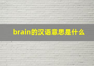 brain的汉语意思是什么