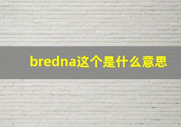 bredna这个是什么意思