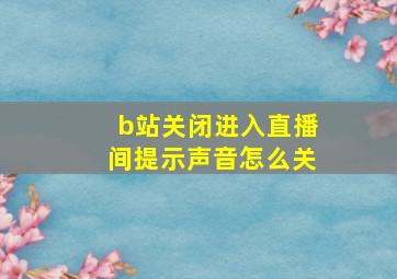 b站关闭进入直播间提示声音怎么关