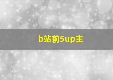 b站前5up主