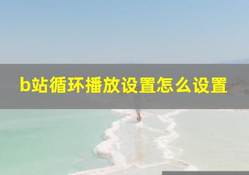 b站循环播放设置怎么设置