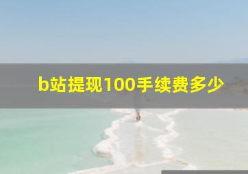 b站提现100手续费多少