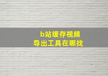 b站缓存视频导出工具在哪找