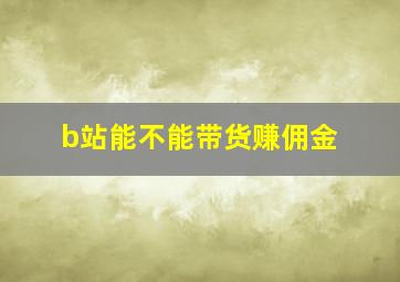 b站能不能带货赚佣金