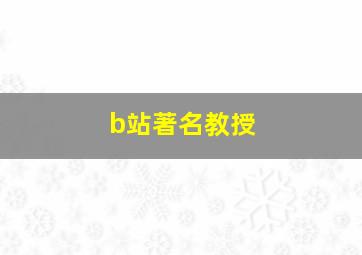 b站著名教授