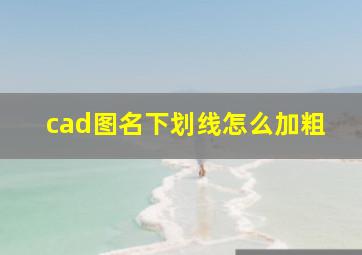 cad图名下划线怎么加粗