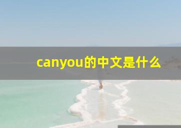 canyou的中文是什么