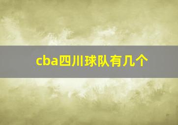 cba四川球队有几个