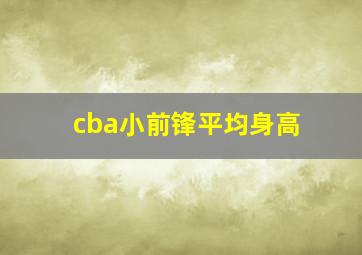 cba小前锋平均身高