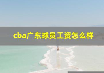 cba广东球员工资怎么样