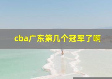 cba广东第几个冠军了啊