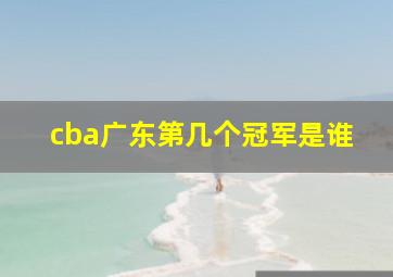 cba广东第几个冠军是谁