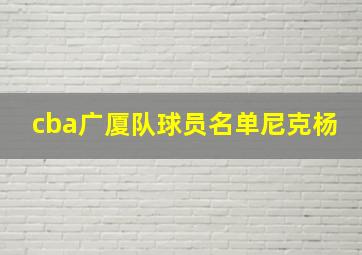 cba广厦队球员名单尼克杨