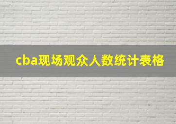 cba现场观众人数统计表格