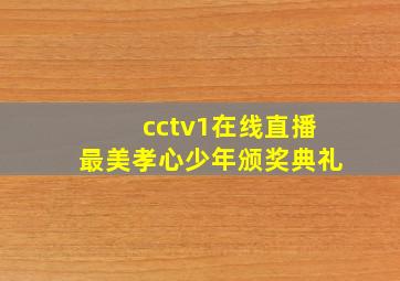 cctv1在线直播最美孝心少年颁奖典礼