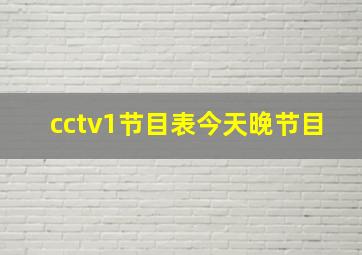 cctv1节目表今天晚节目