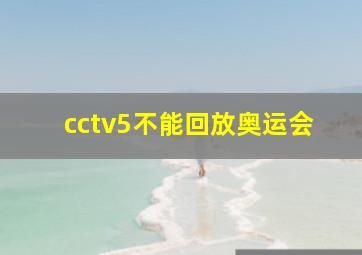 cctv5不能回放奥运会